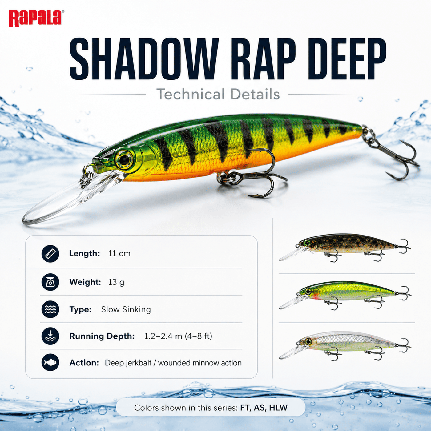 Rapala Shadow Rap Deep Hard Lure 11 cm / 13 g - Halloween