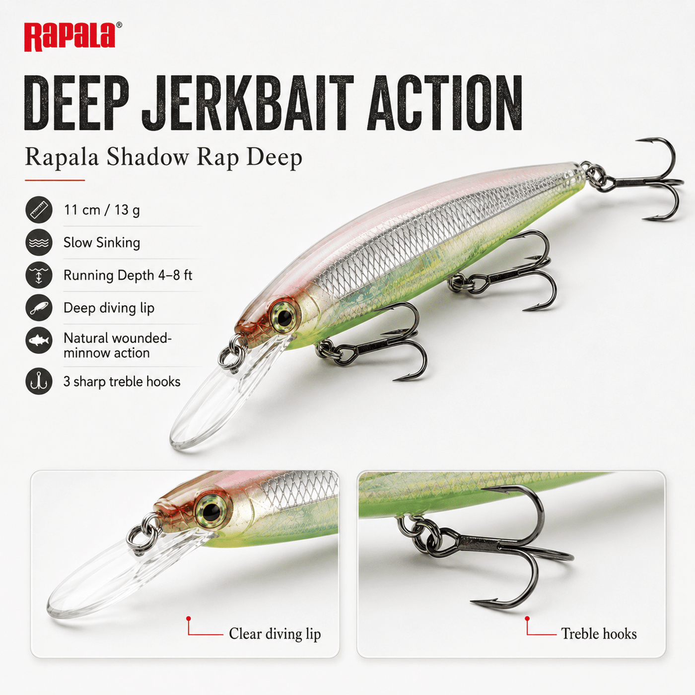 Rapala Shadow Rap Deep Hard Lure 11 cm / 13 g - Halloween