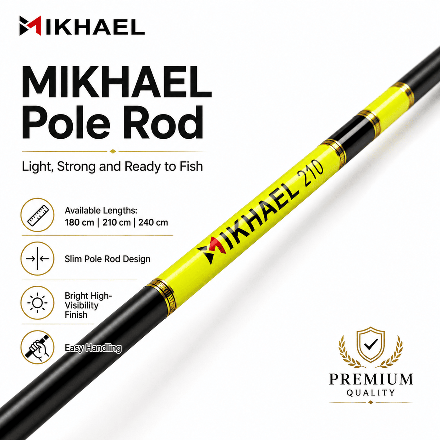 MIKHAEL Pole Rod – Lightweight Freshwater Pole Fishing Rod