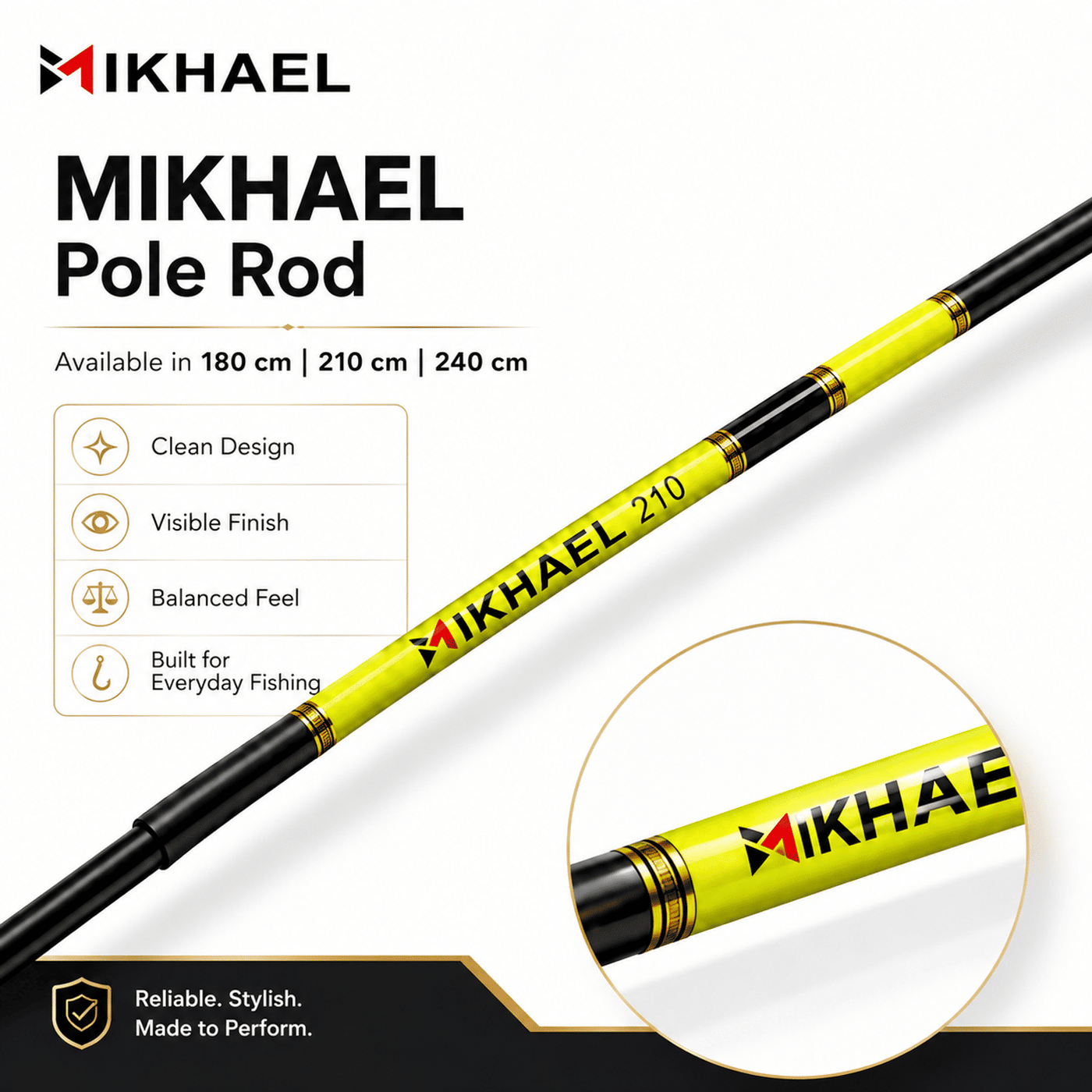 MIKHAEL Pole Rod – Lightweight Freshwater Pole Fishing Rod
