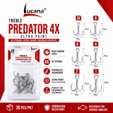 Lucana Treble Predator 4X Ultra Point Hook Size 10 | 20 pcs/pkt