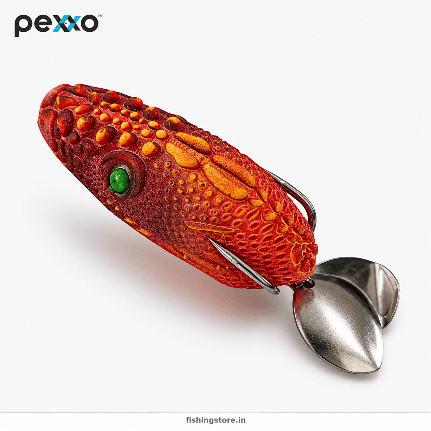 Pexxo Crocodile Soft Frog Lure 6cm 13-14g Topwater - Red / Yellow