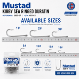Mustad Kirby Sea Ringed Duratin Hook Box 2330-DT - 10-100 PCS as per size