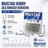 Mustad Kirby Sea Ringed Duratin Hook Box 2330-DT - 10-100 PCS as per size