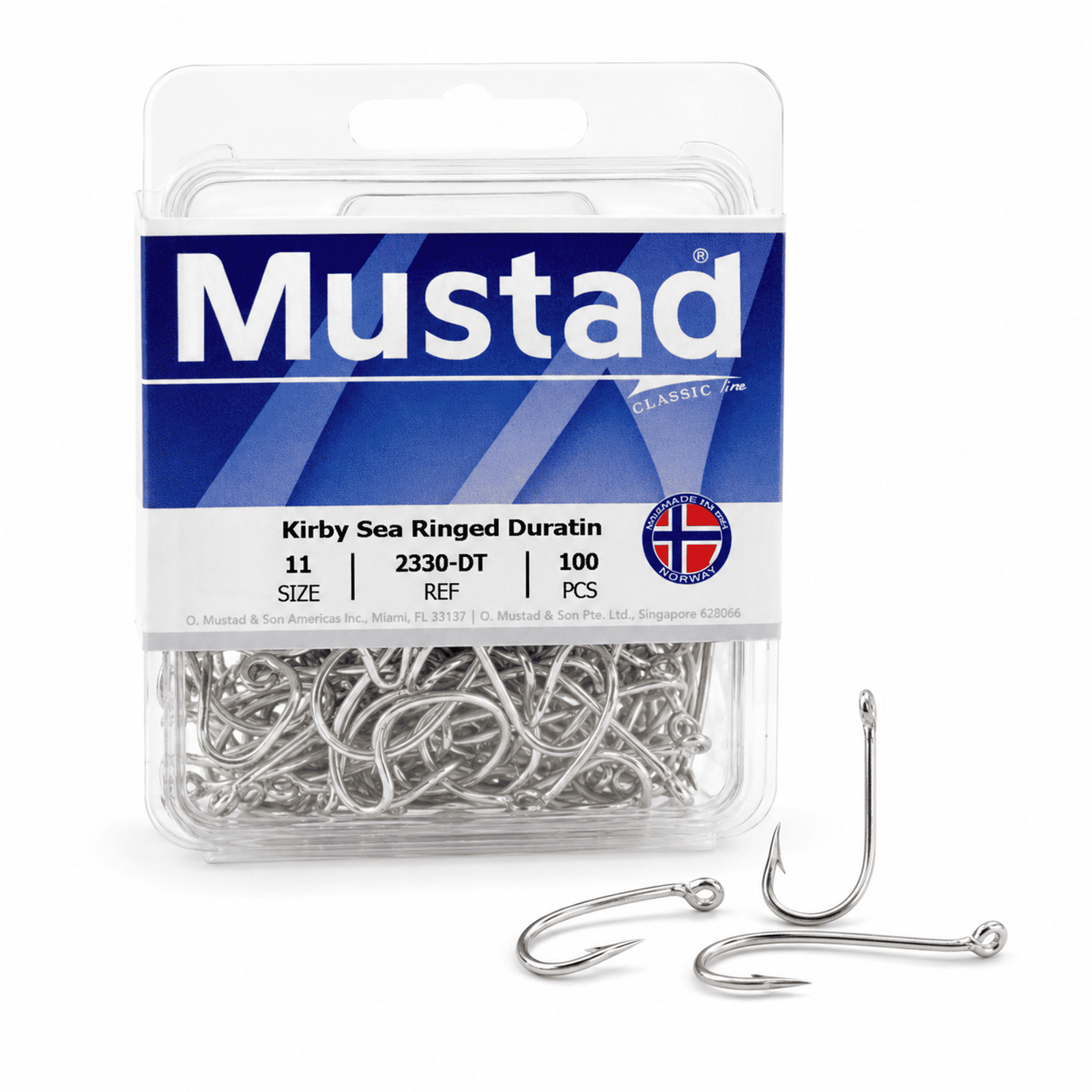 Mustad Kirby Sea Ringed Duratin Hook Box 2330-DT - 10-100 PCS as per size