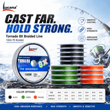 Lucana Tornado 8X PE Braided Fishing Line 100m