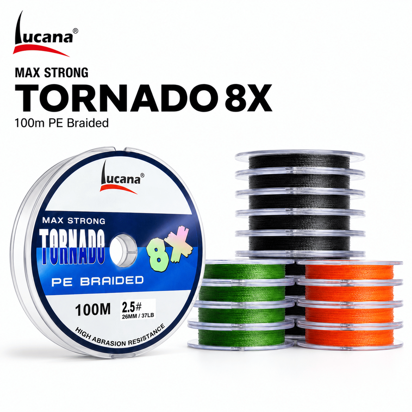 Lucana Tornado 8X PE Braided Fishing Line 100m