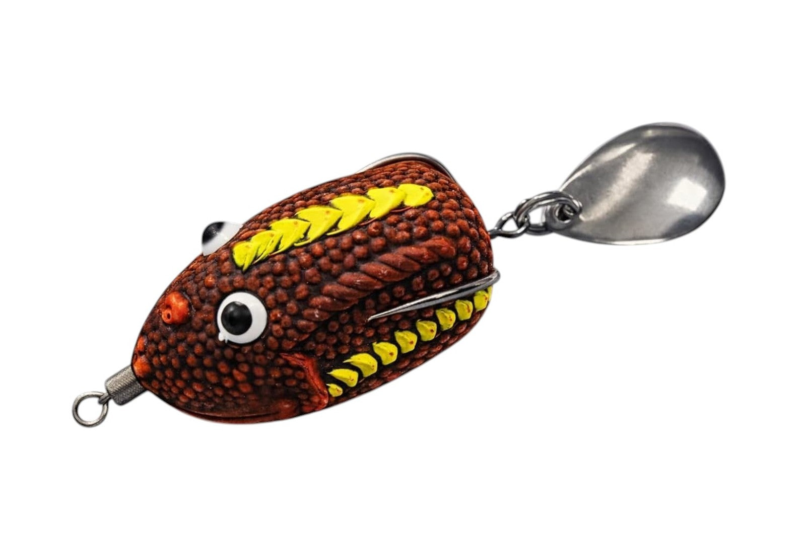 IZZAWA Handmade  3D Frog Lure 3.2cm Brown Yellow Paddy – Snakehead Murrel