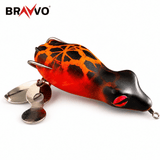 Bravvo Alavudheen Frog Lure 6.5cm 13g | Spinner Topwater Frog Bait - Orange Black