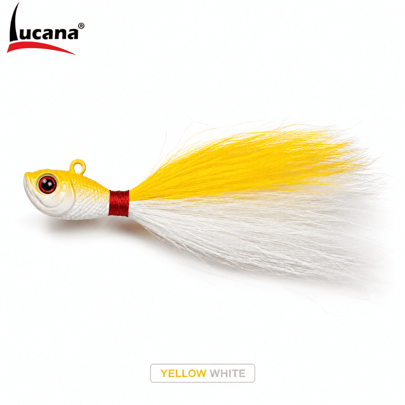 Lucana Buck Tail Lure 42gm 5/0 - Yellow White