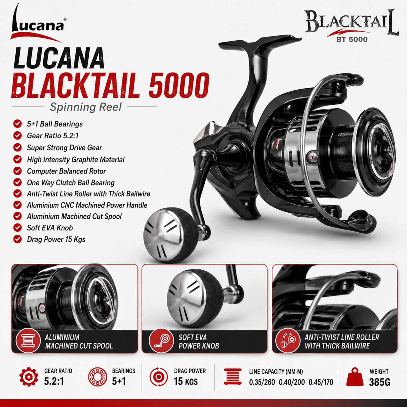 Lucana Blacktail BT4000-BT6000 Spinning Reel