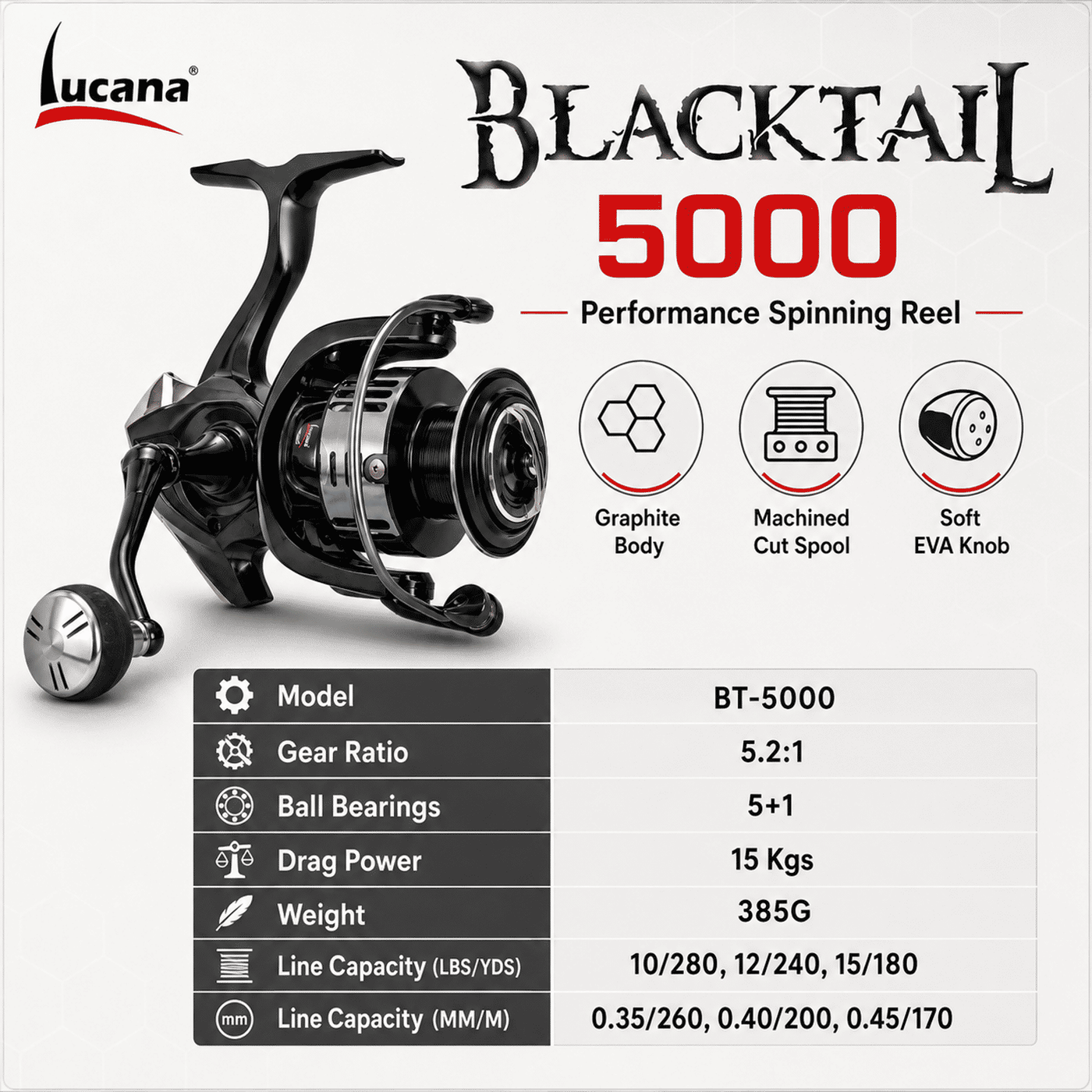 Lucana Blacktail BT4000-BT6000 Spinning Reel