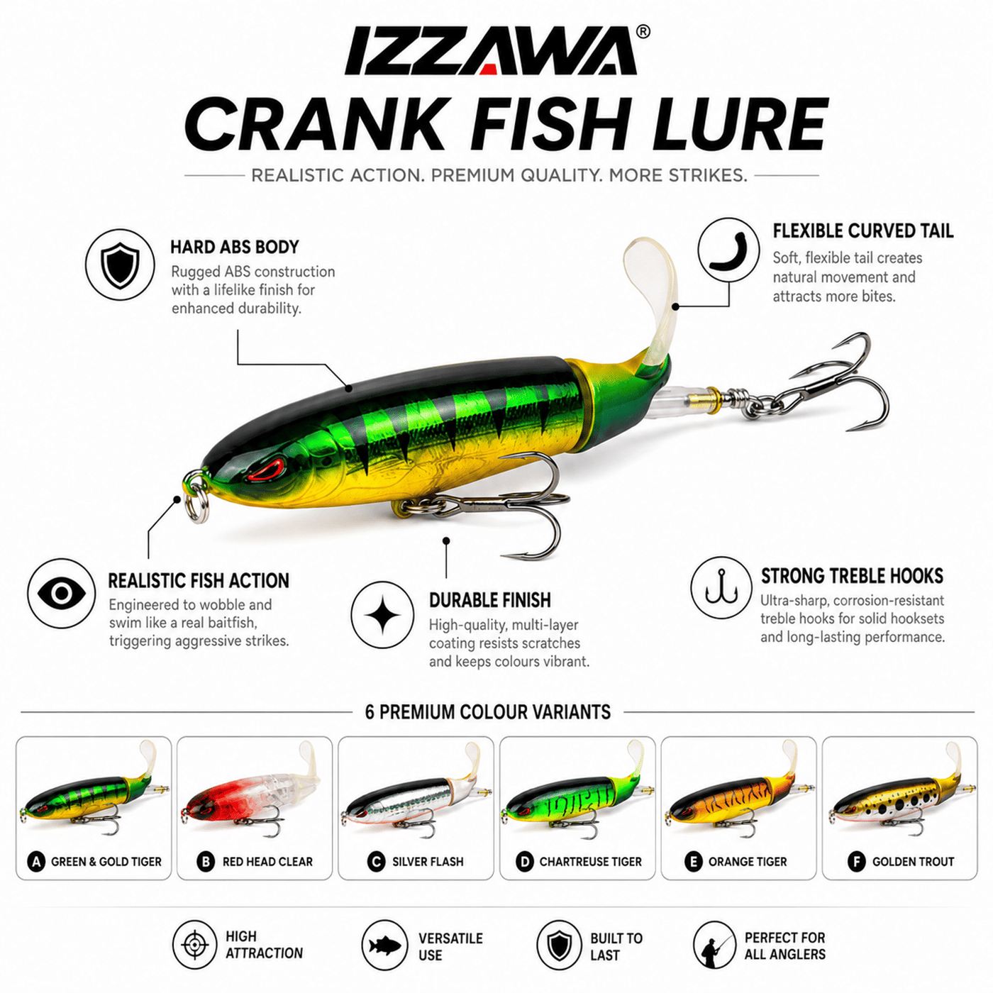 IZZAWA Pencil Propeller Lure - Golden Trout | Pack of 1