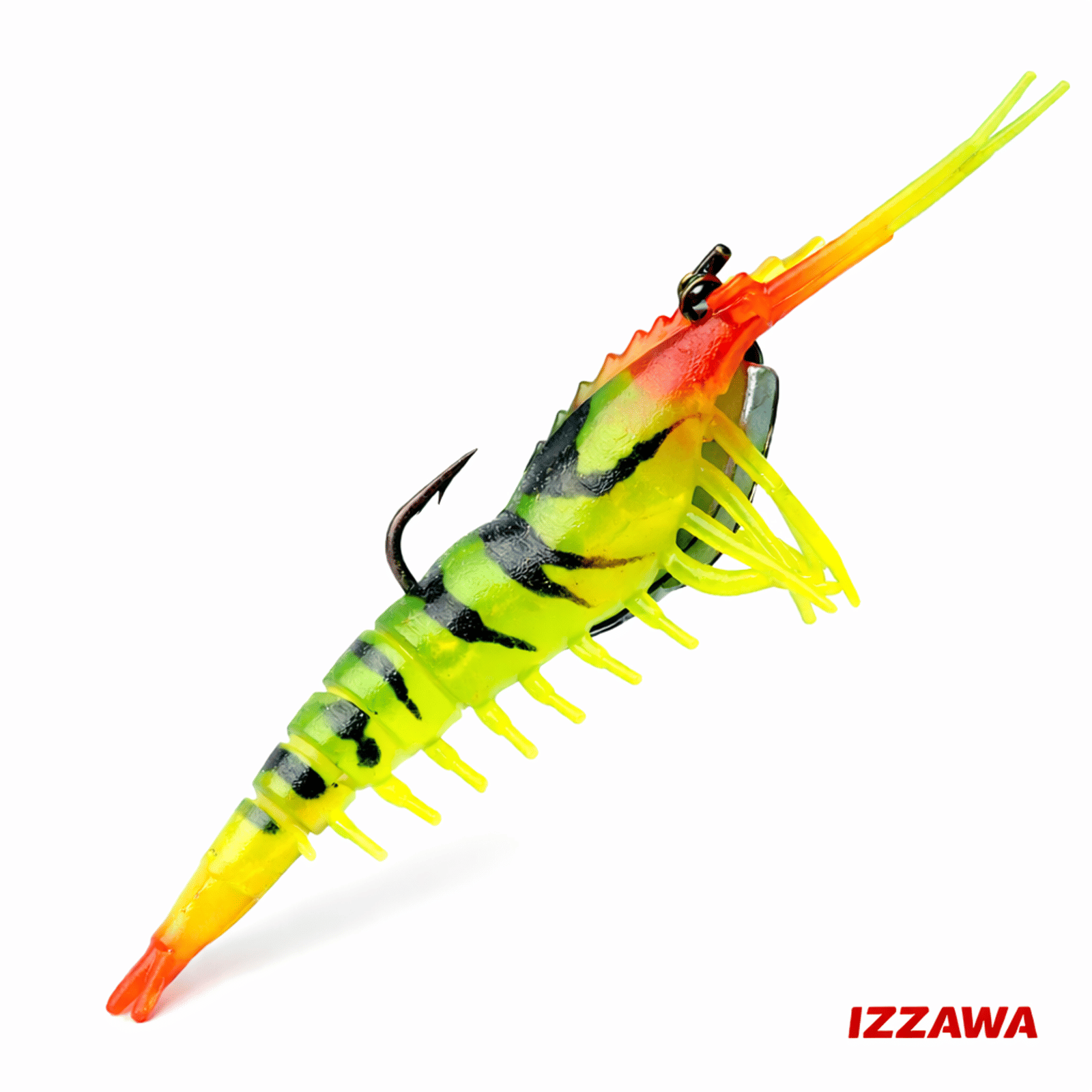 Lucana Live Chemmeen Shrimp Lure Fire Tiger 10cm – Barramundi Snapper