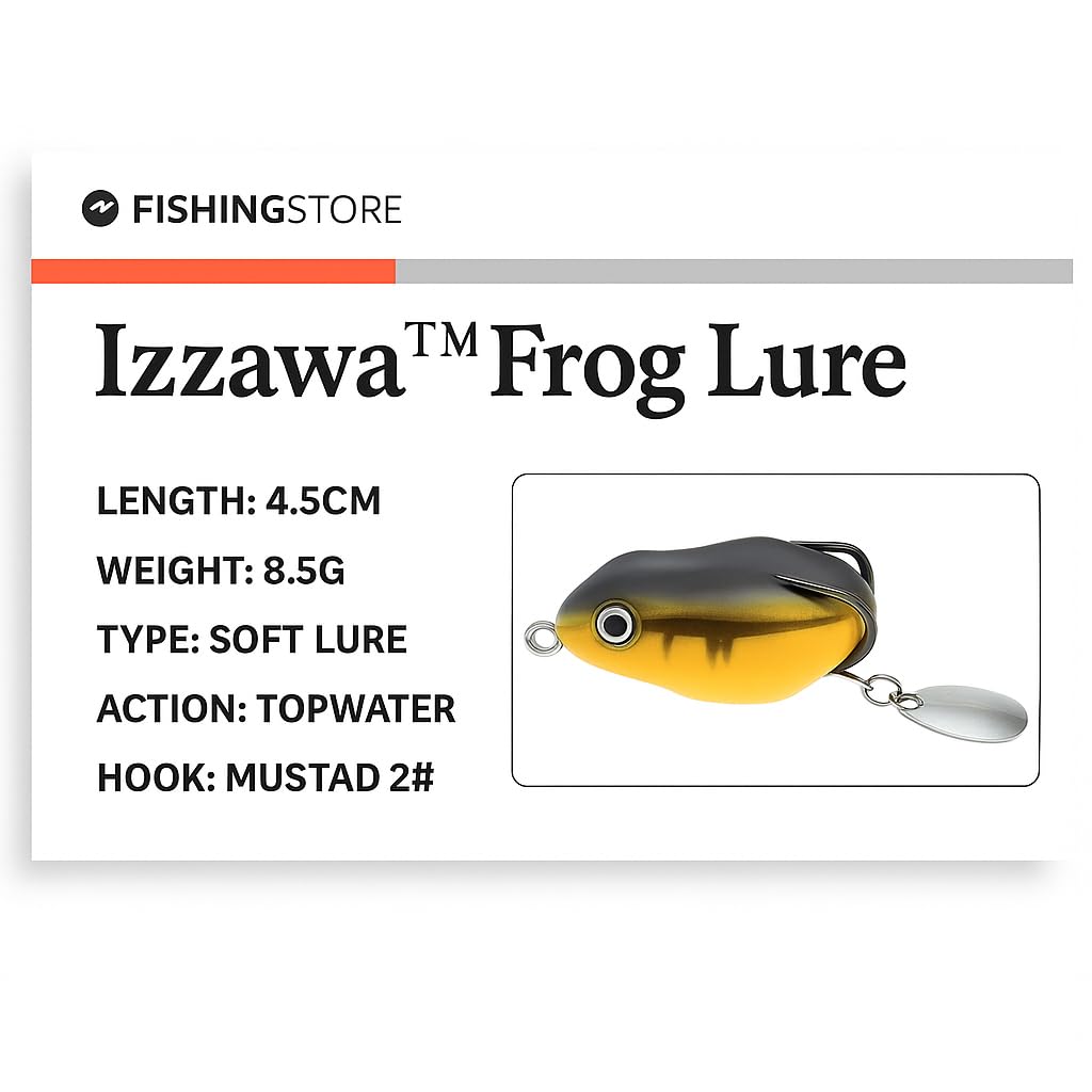 IZZAWA Frog Lure Brown Yellow 4.5cm 8.5g – Snakehead Murrel Bass