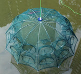 IZAWA Foldable Umbrella Net Crab, Shrimp & Fish Trap – 8 Hole Fishing Trap for River & Pond Fishing in India