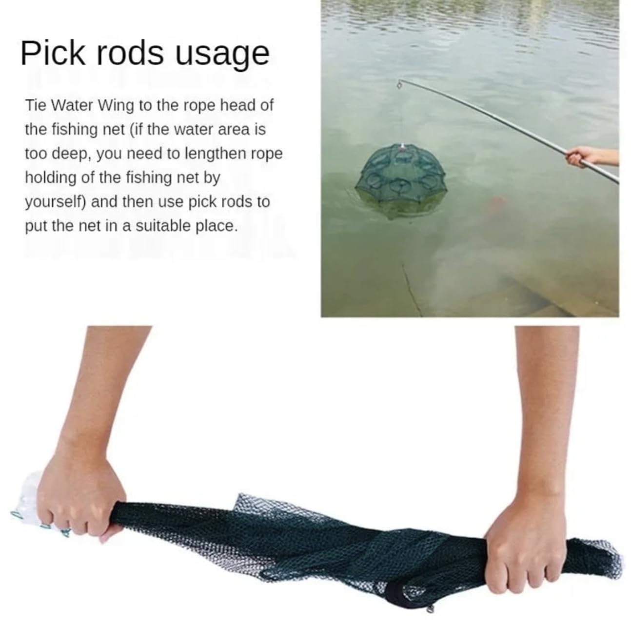 IZAWA Foldable Umbrella Net Crab, Shrimp & Fish Trap – 8 Hole Fishing Trap for River & Pond Fishing in India