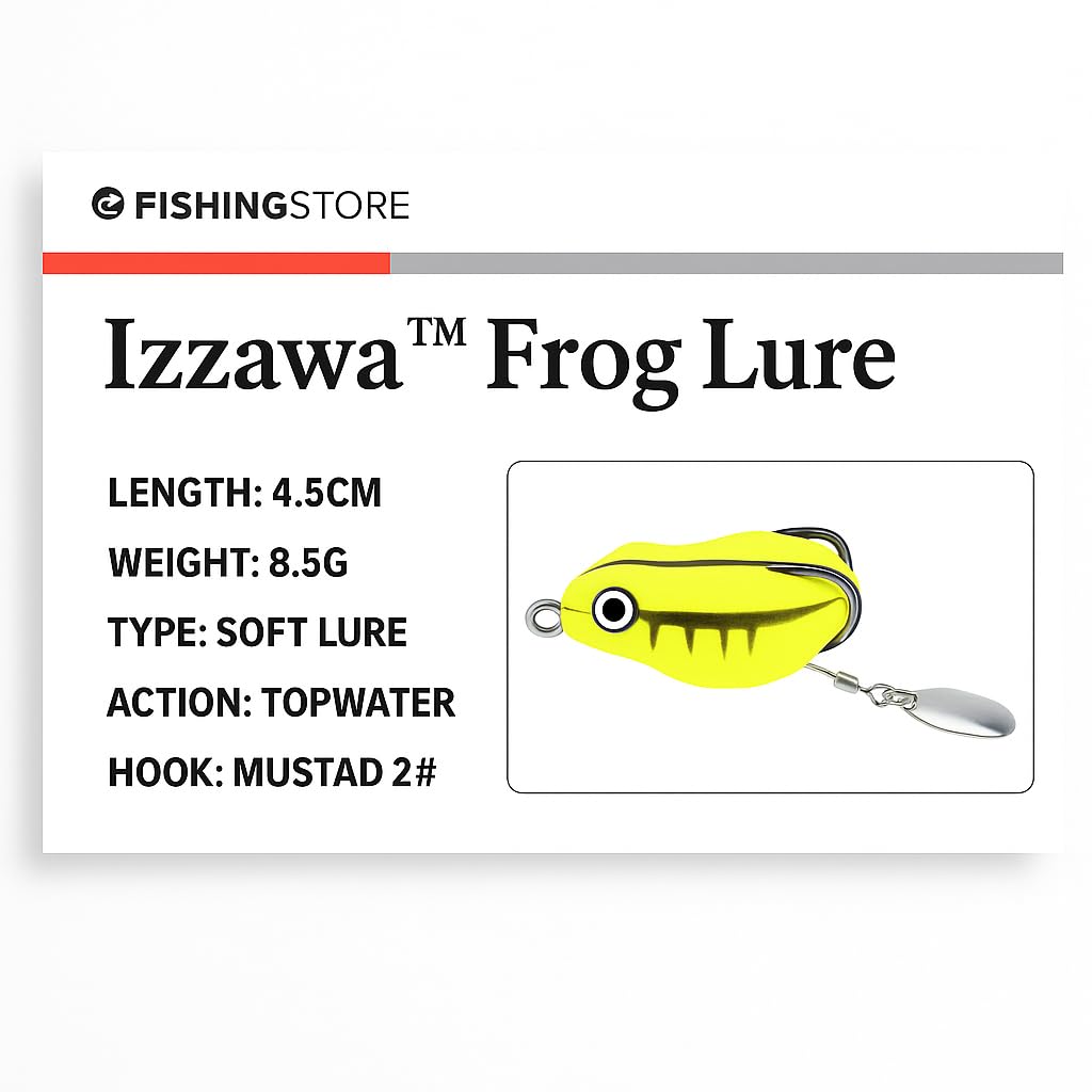 IZZAWA Frog Lure Yellow 4.5cm 8.5g – Snakehead Murrel Topwater Bait