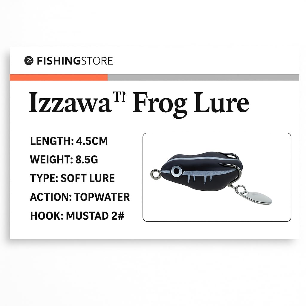 IZZAWA Frog Lure Black White 4.5cm 8.5g – Snakehead Murrel Bass