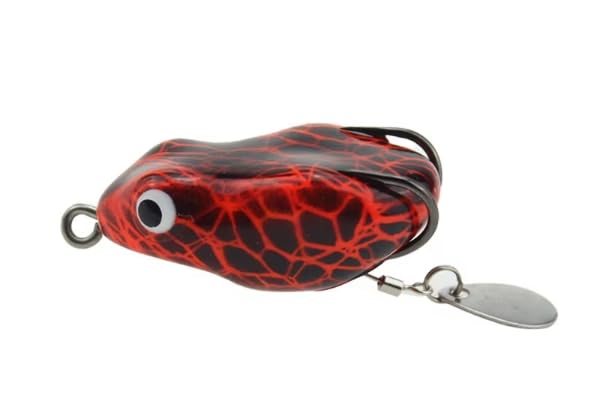 IZZAWA Frog Lure Red Black 4.5cm 8.5g – Snakehead Murrel Bass Topwater