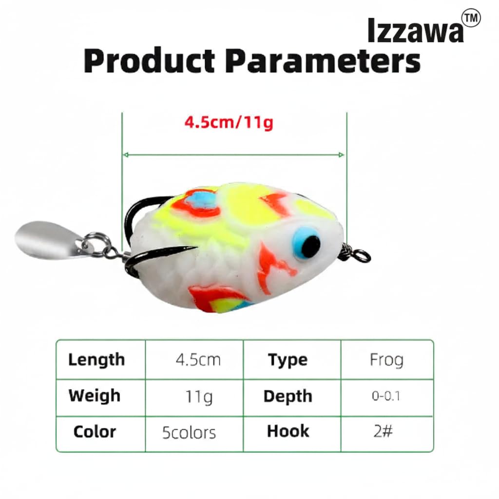 IZZAWA Handmade Soft Frog Lure 4.5cm 11g – Snakehead Murrel Bass