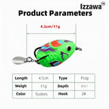 IZZAWA Handmade Soft Frog Lure Green 4.5cm 11g – Snakehead Murrel