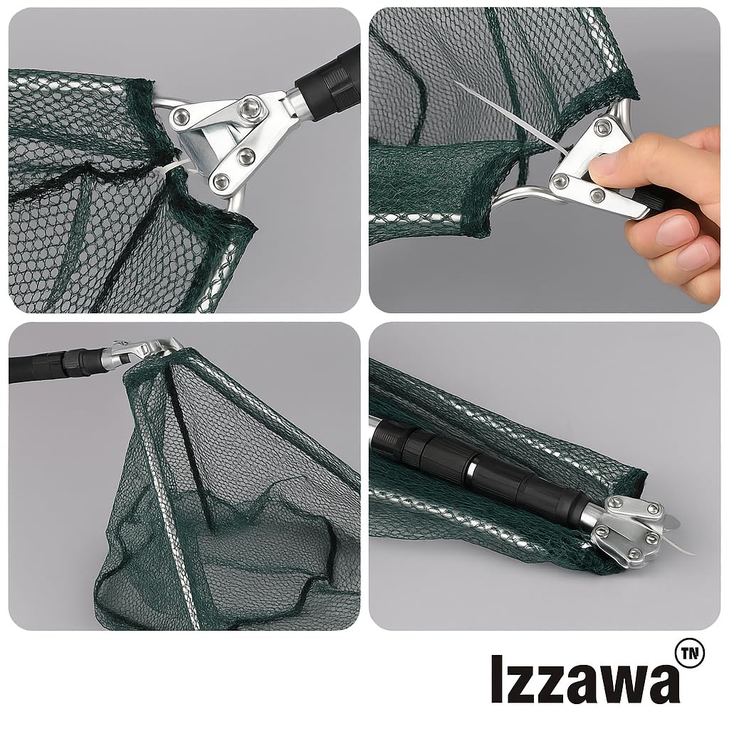 IZZAWA Telescopic Triangular Landing Net 1.9m – Folding Fishing Net India