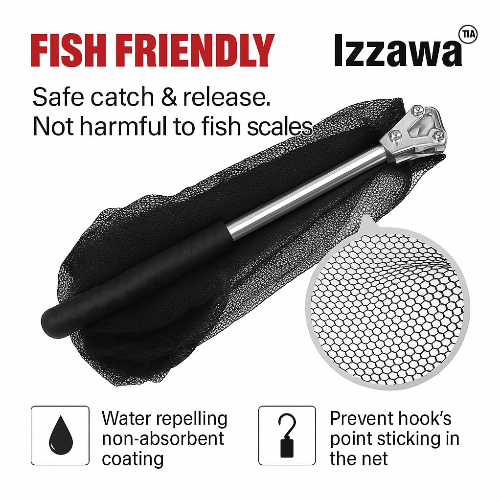 IZZAWA Telescopic Triangular Landing Net 1.9m – Folding Fishing Net India