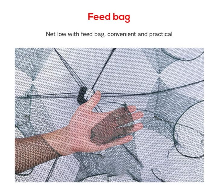 IZAWA Foldable Umbrella Net Crab, Shrimp & Fish Trap –1 6 Hole Fishing Trap for River & Pond Fishing in India