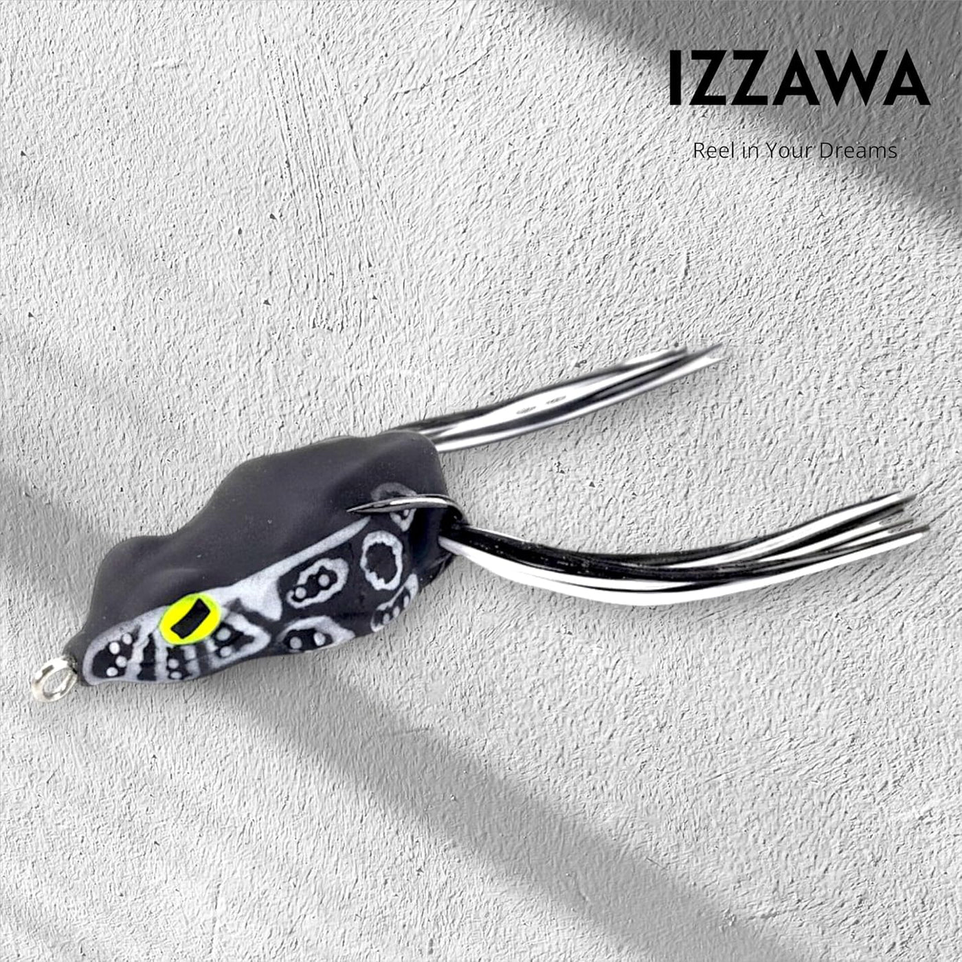 IZZAWA Frog Lure Black White Eye 5cm 12g – Snakehead Murrel Bass
