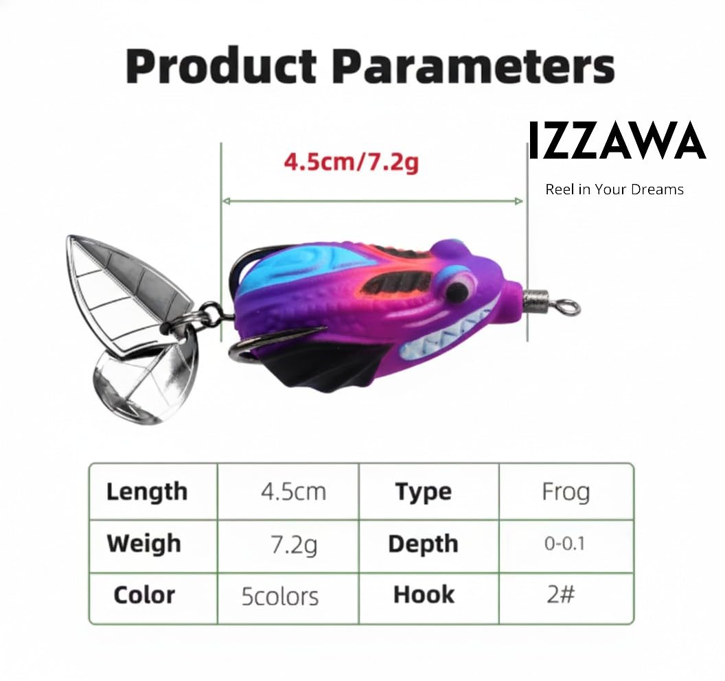 IZZAWA Thai Violet Ratman Frog 3.5cm 4g – Snakehead Murrel Light Tackle