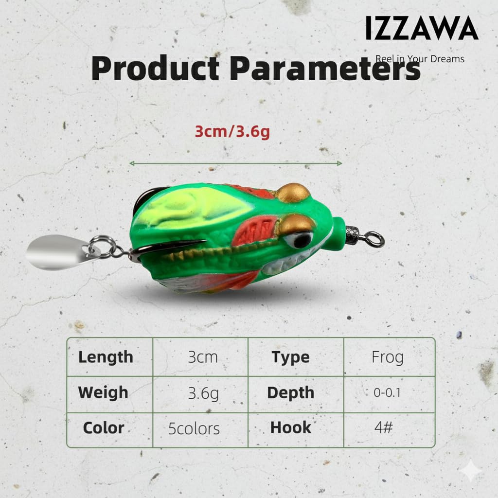 IZZAWA Thai Green Ratman Frog 3.5cm 4g – Snakehead Murrel Finesse