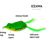 IZZAWA Frog Lure Green Zebra 5cm 12g – Snakehead Murrel Bass Topwater