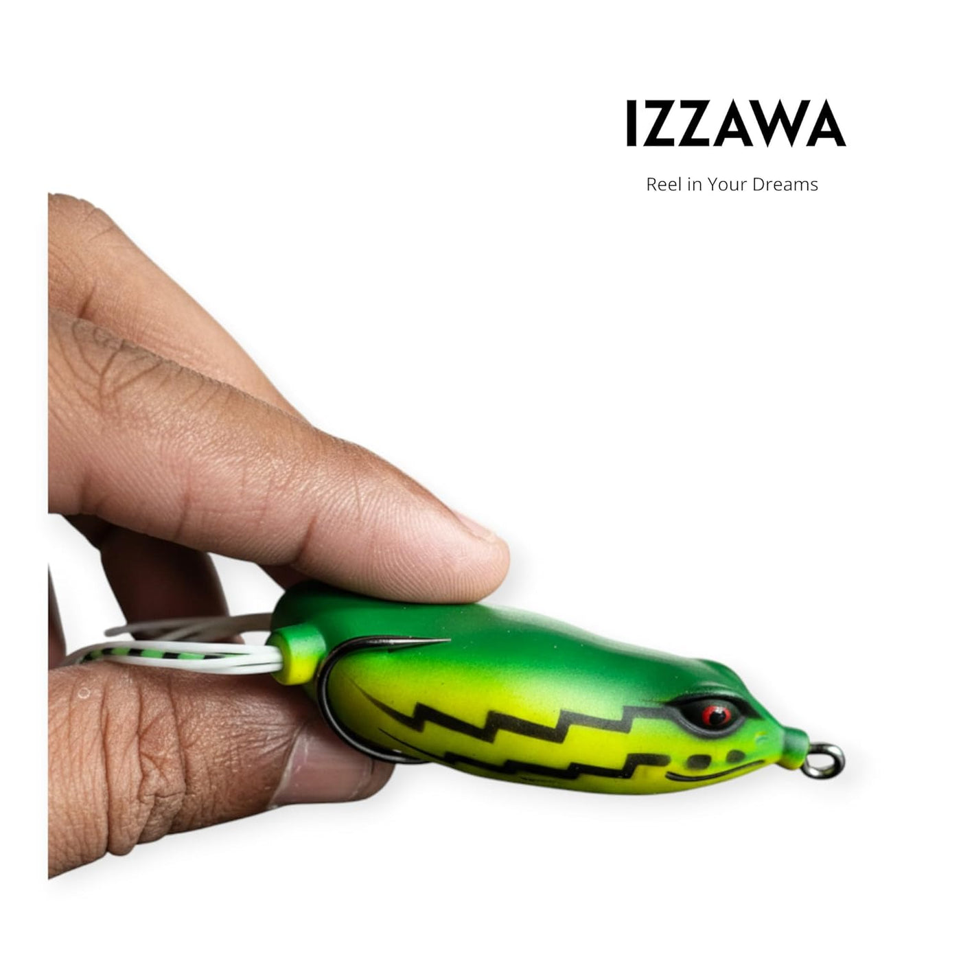IZZAWA Frog Lure Green Zebra 5cm 12g – Snakehead Murrel Bass Topwater