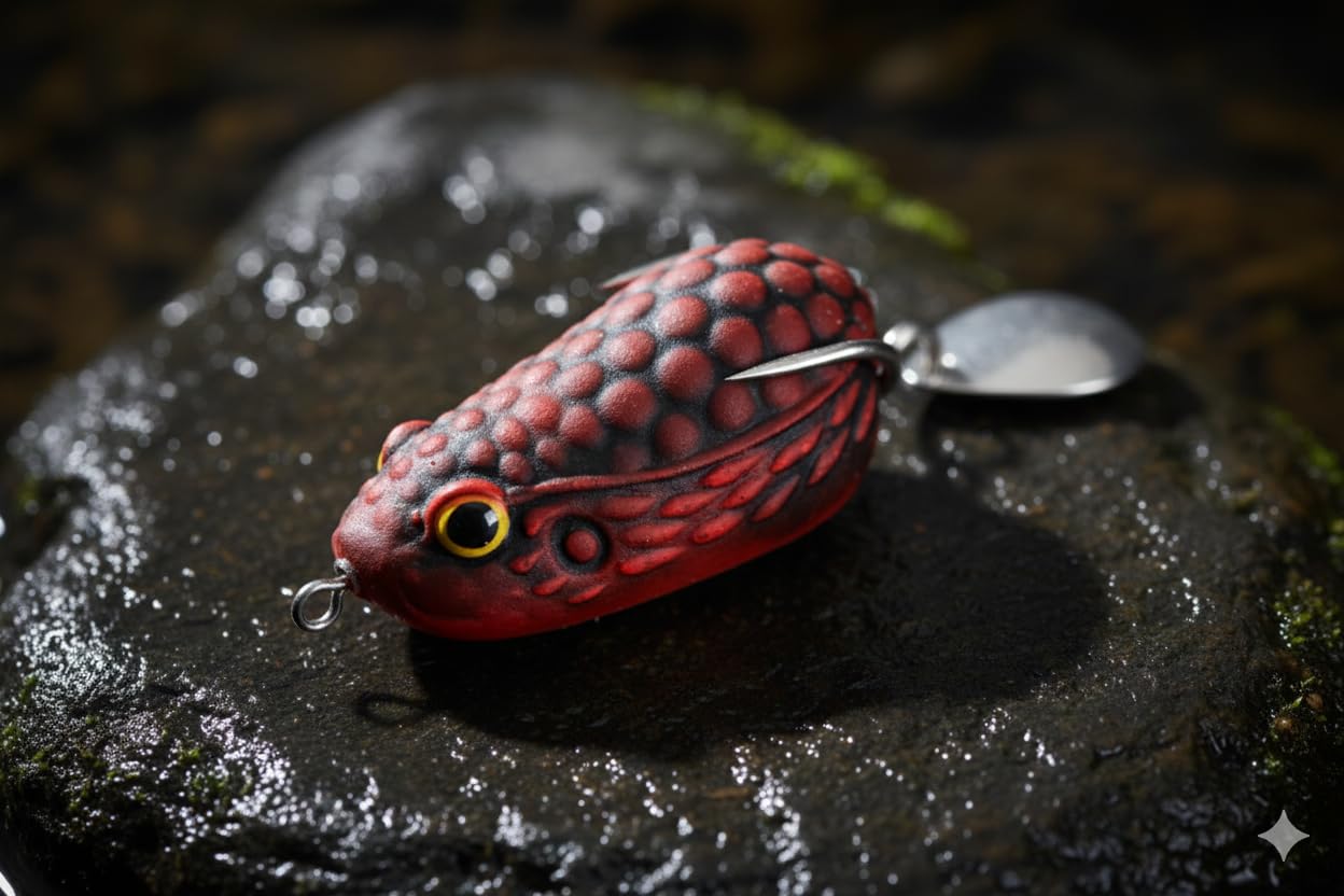 IZZAWA Frog Lure 3cm 6.5g Mafia Red – Snakehead Murrel Light Tackle