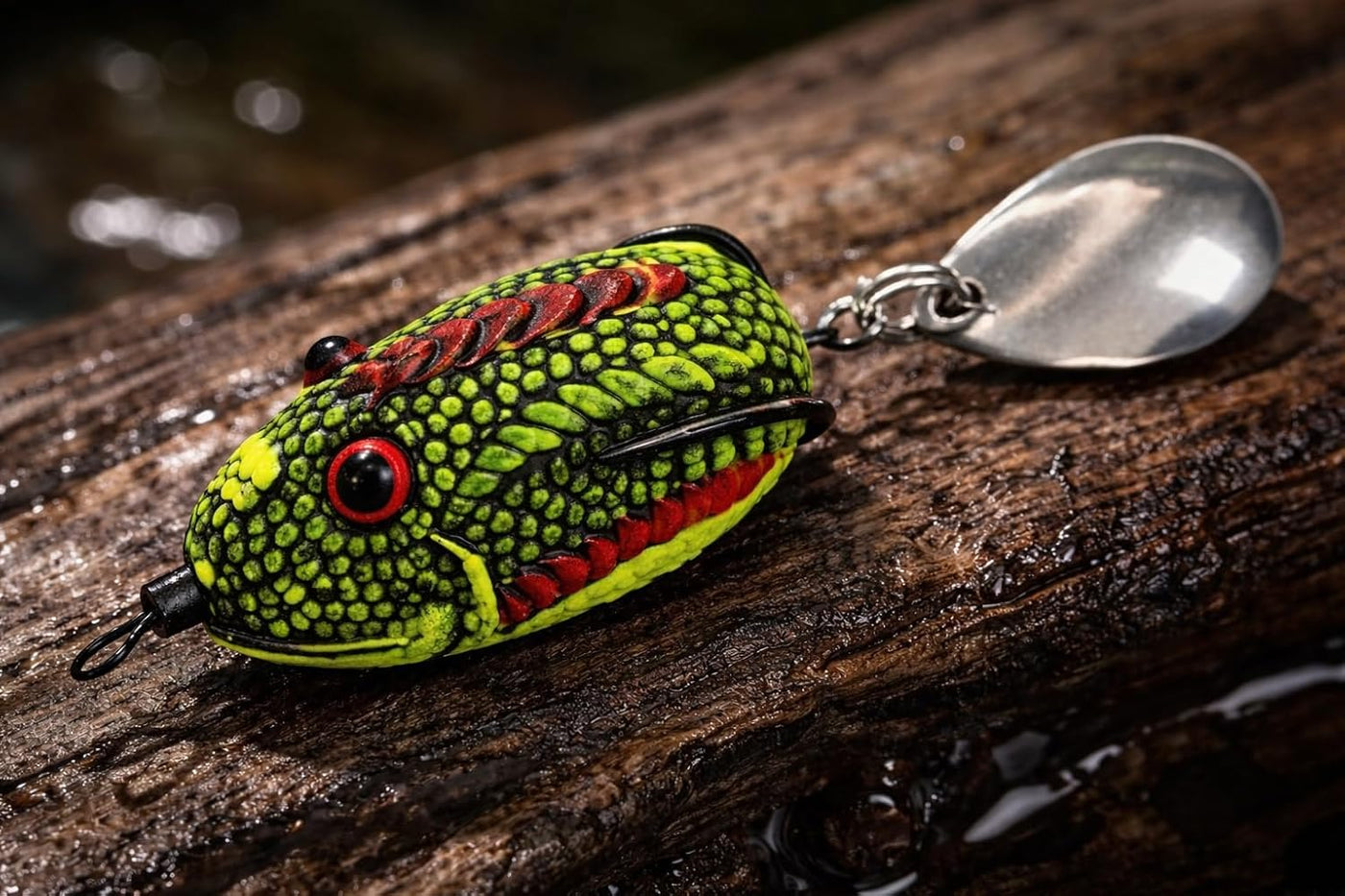 IZZAWA Handmade  3D Frog Lure 3.2cm Multicolour – Snakehead Murrel Floating