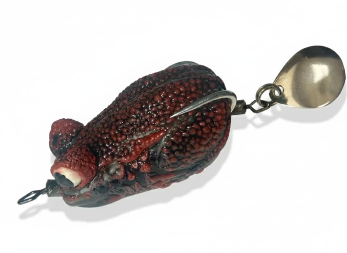 IZZAWA Handmade  3D Frog Lure 3.2cm Brown Yellow – Snakehead Murrel Floating