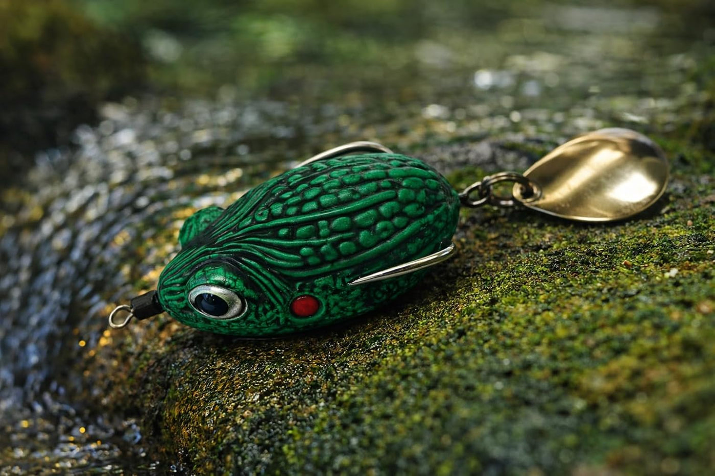 IZZAWA Handmade  3D Frog Lure 3.2cm Green – Snakehead Murrel Floating Bait
