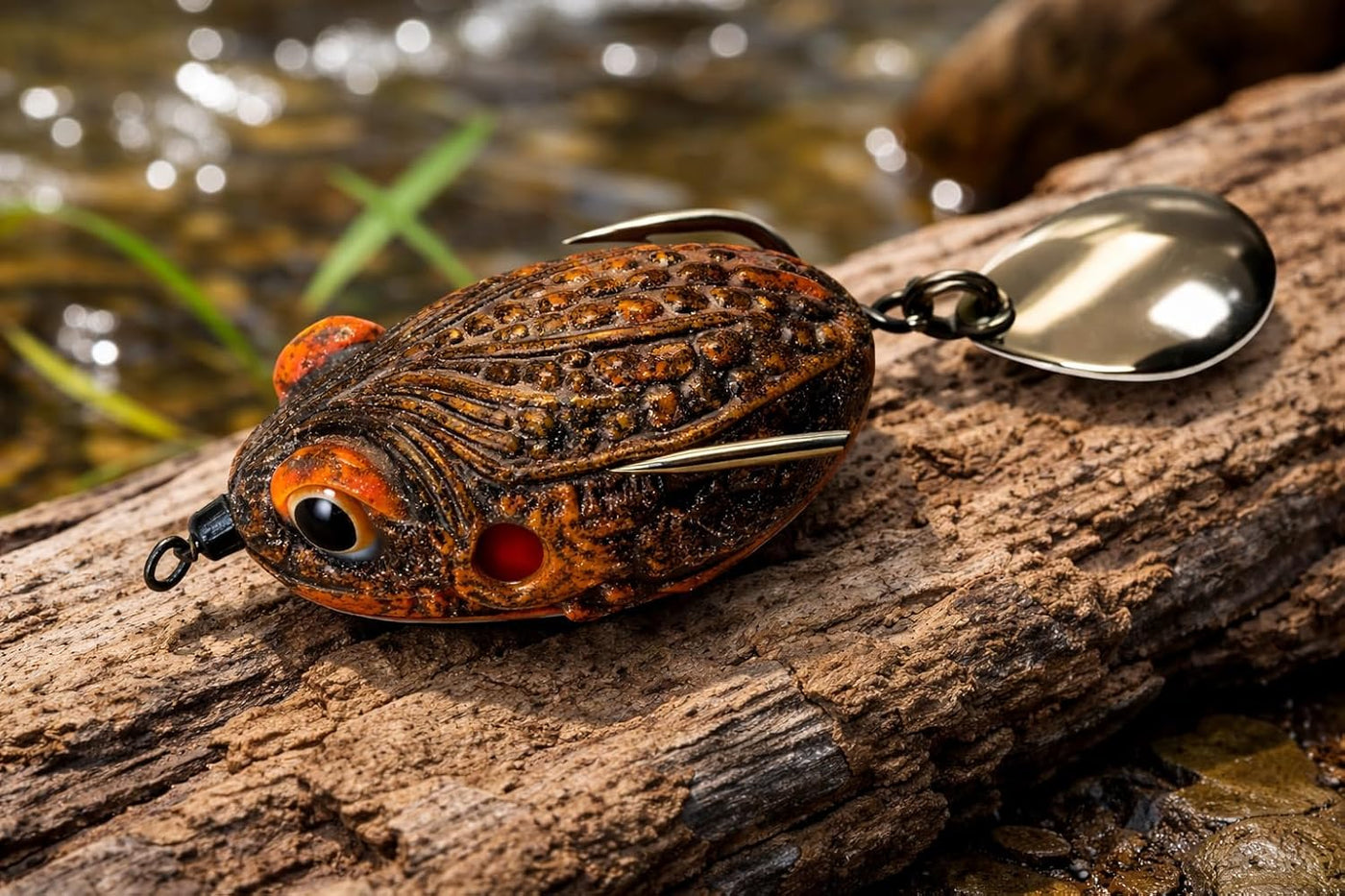IZZAWA 3D Frog Lure 7.2cm Yellow Black – Snakehead Murrel Floating