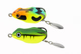 IZZAWA Realistic Frog Lure 2pc – Mulit Green | Topwater Soft Bait | 4.5cm 8.5g | Deadly for Snakehead, Murrel & Bass