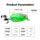 IZZAWA Thai Fly Frog 3.5cm 5.7g Green – Snakehead Murrel Light Tackle