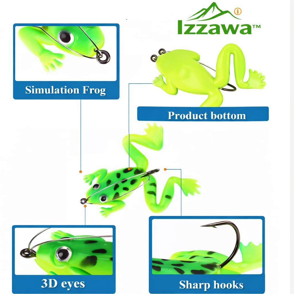 IZZAWA Anti-Hang Frog Lure 3.5cm 5g – Snakehead Murrel Weedless Bait