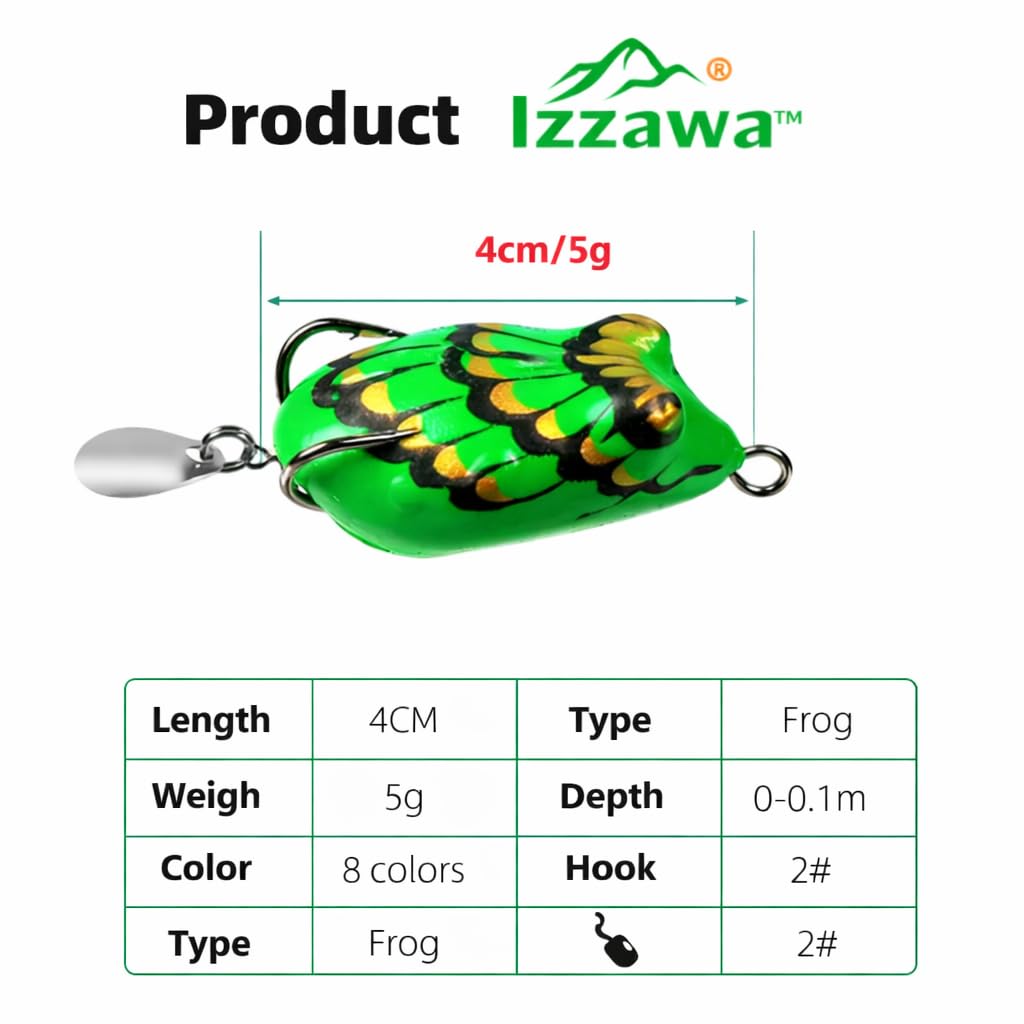 IZZAWA Thai Thunderfrog Mini 4cm 5g – Snakehead Murrel Light Tackle
