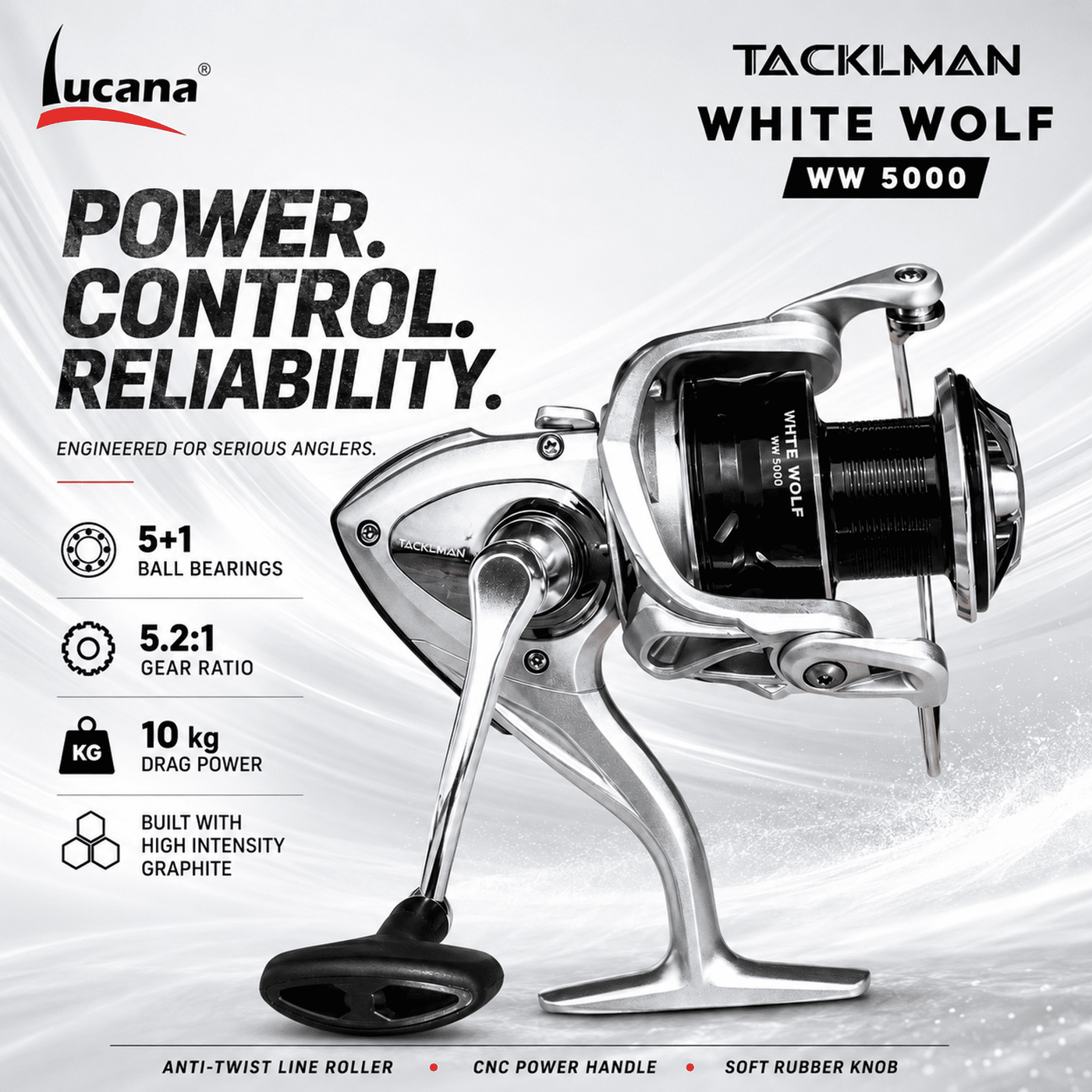 Tackleman White Wolf Spinning Reel