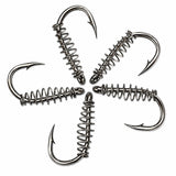 Izzawa Pack of 5 Spring Barbed Swivel Carp Fishing Hooks, High Carbon Steel, Size 12#, for Grouper, Snapper, Nutter etc