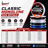 Lucana Classic Monofilament Fishing Line 100m