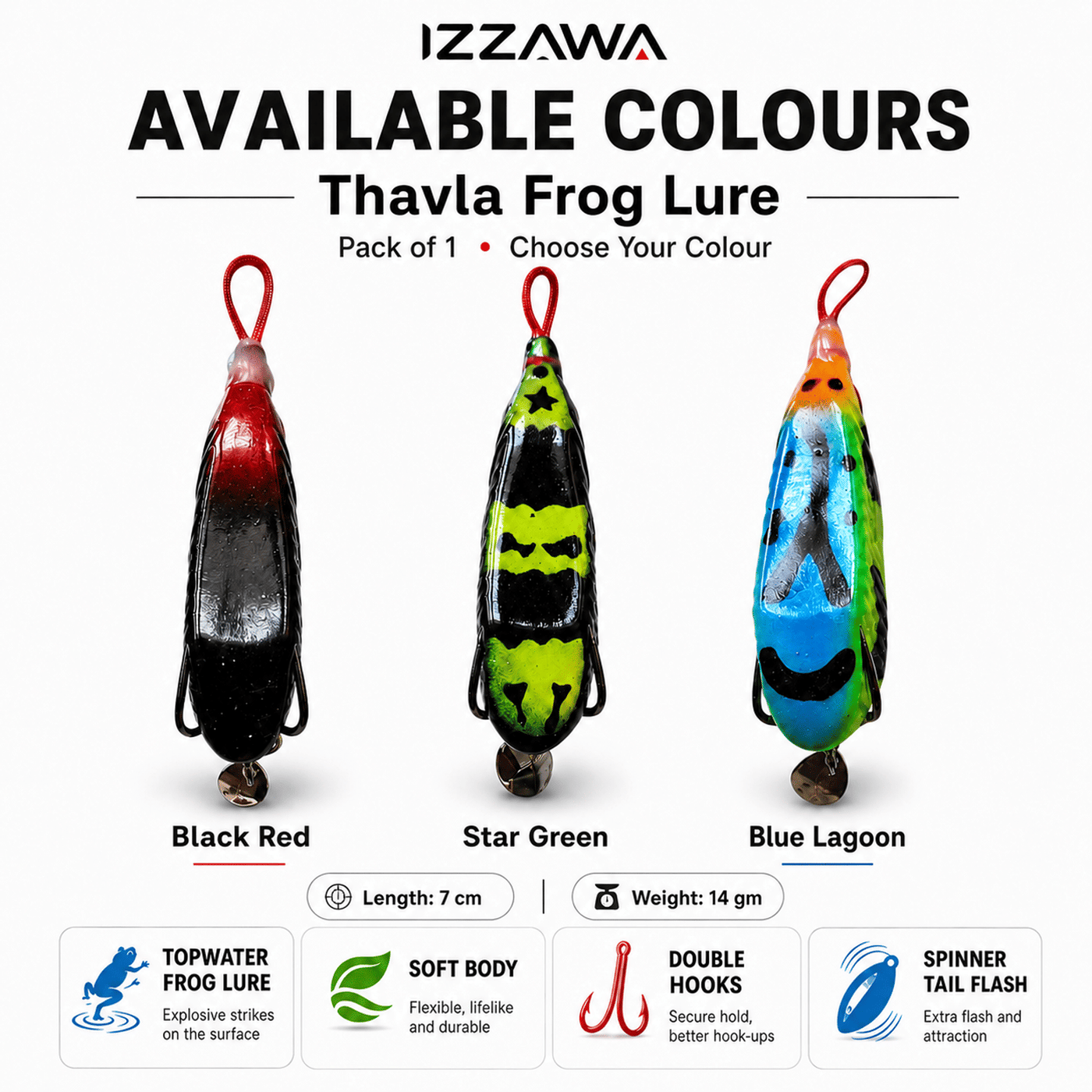 IZZAWA Thavala Frog Lure 7cm 14g - Ocean Rainbow | Pack of 1