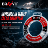 Bravvo 100% Fluorocarbon Fishing Line 50 Meter