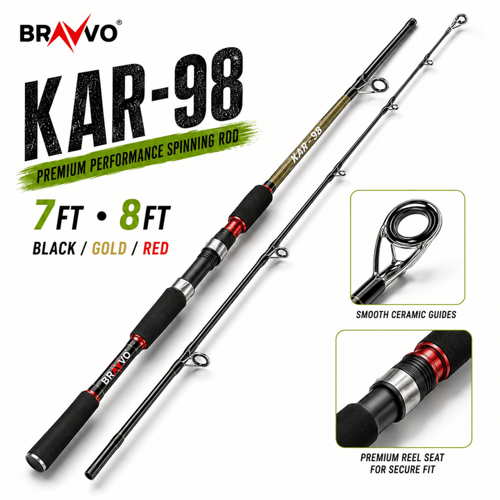 Bravvo KAR-98 Performance Spinning Rod - 7 & 8 Ft