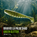 Bravvo LA Palm Shad 100mm 7.5g - Green Glitter - Single Piece
